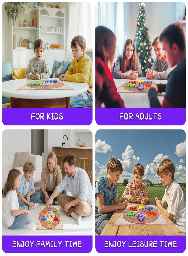 Offelec Classic Chinese Checkers Game Set - 13.5 Inch Foldable Board with 60 Colorful Acrylic Marbles, Portable Travel Board Games for Kids, Adults, Seniors & Family Night (2-6 Players) - Image 5